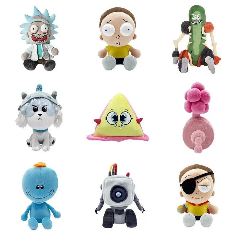 New Rick and Morty plush toy, animation merchandise doll, anime game figurine, room decoration, Halloween gift for kids