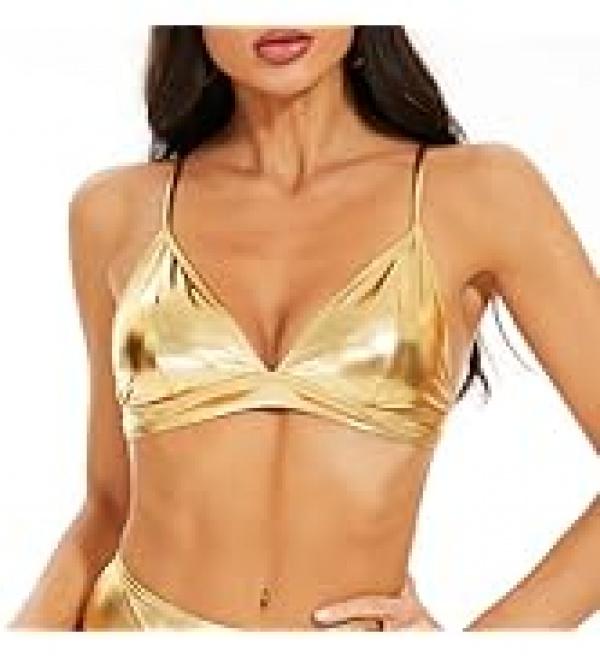 Women's Metallic Booty Shorts Shiny High Waisted Rave Bottoms for Dance Festival