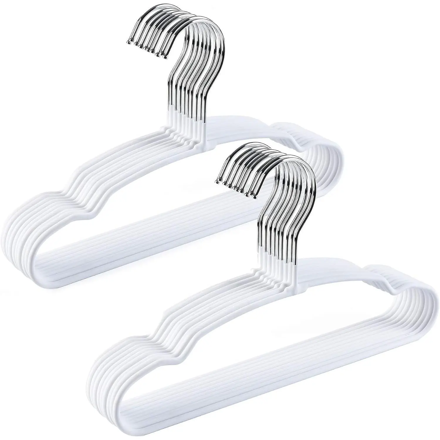20 Pack 11.8" Lovely  Clothes Hangers, Sturdy Metal Wire & Cute White Coating    Clothes Hangers for Shirt Coat Pants Trousers (White)
