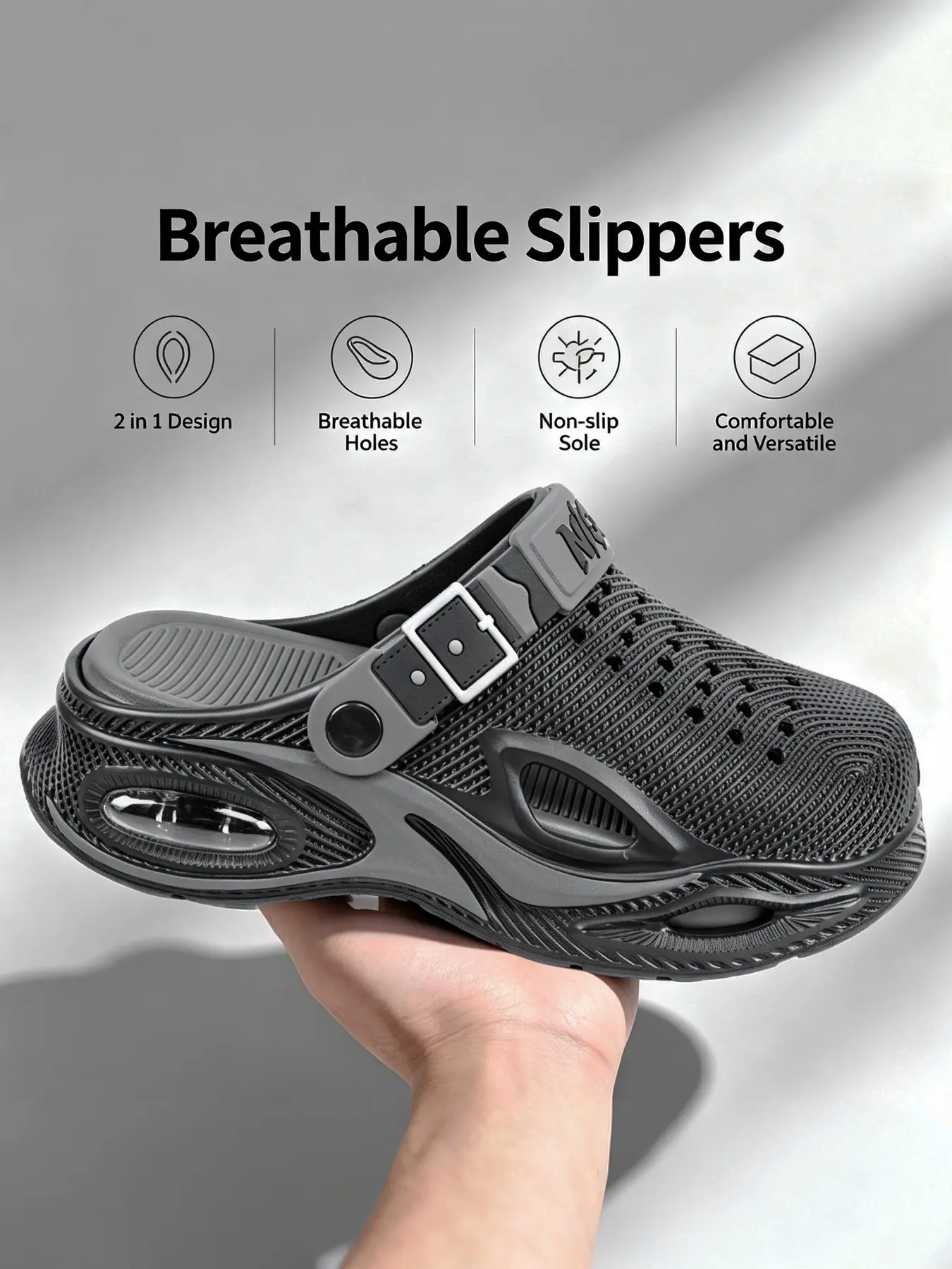 Thick Sole Eva Hole Shoes for Men and Women, Summer Anti-Slip Beach Fishing Casual Outdoor Sandals, Non Slip Slippers, Comfortable and Stylish Footwear