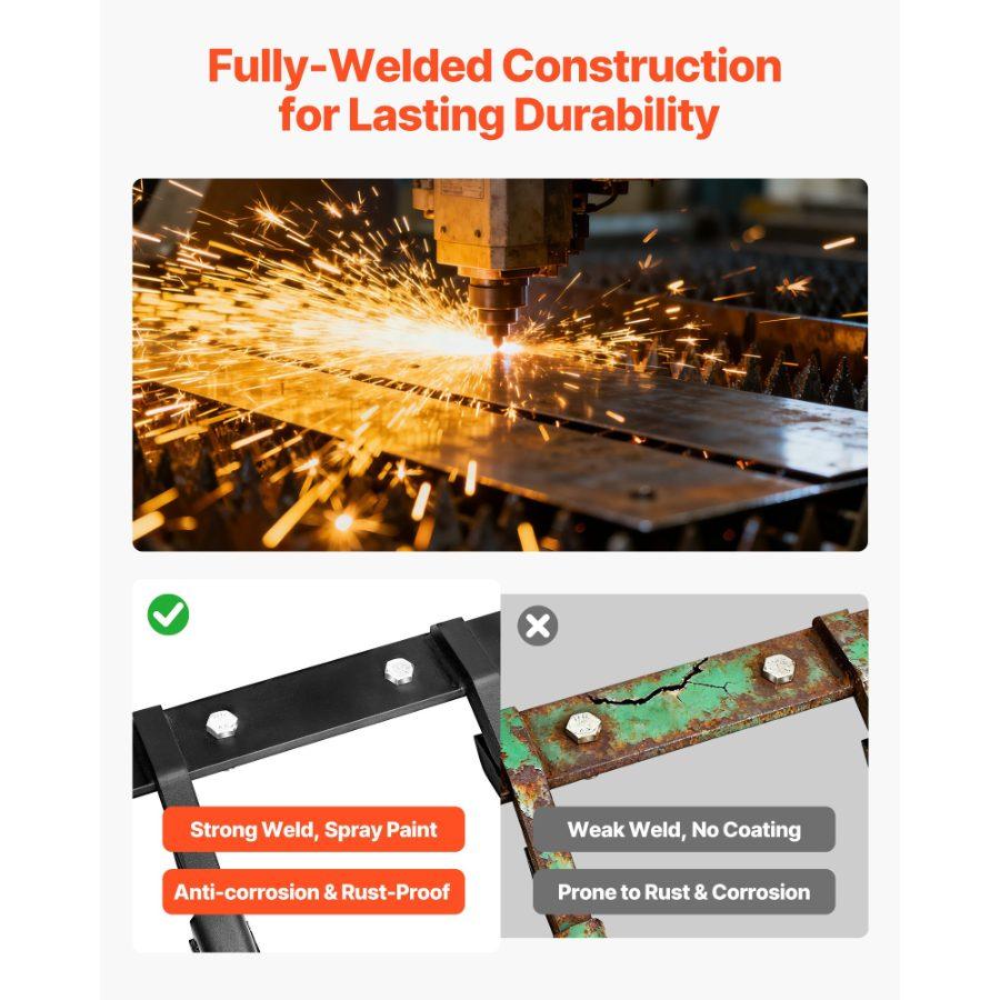 VEVOR Bucket Tooth Bar, 46 in Heavy Duty 5 Teeth Tractor Bucket Bar for Loader Tractor Loader Skidsteer, 4560 lbs Load Capacity, Bolt On Teeth Bars for Buckets Protection Efficient Soil Excavation