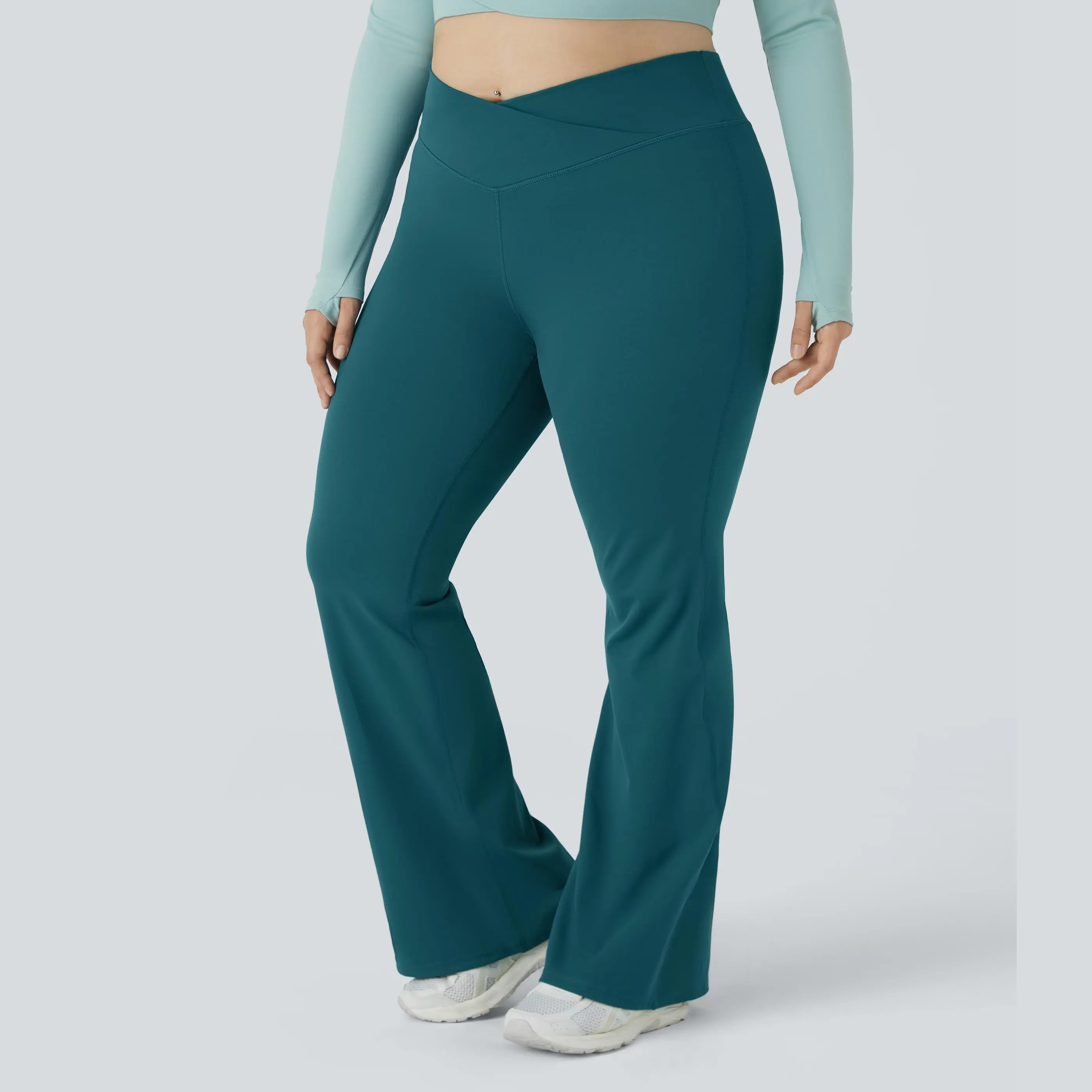 Halara High Waisted Crossover Full Length Flare Plus Size Leggings Halara High Waisted Crossover Full Length Flare Plus Size Leggings