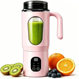 Portable Blender 12- Portable Juicer for Smoothies, 580ml Rechargeable Personal Blenders with Handle & Extra Lid, USB-C Mini Blender Cup for Travel, Office, Gym,  ()
