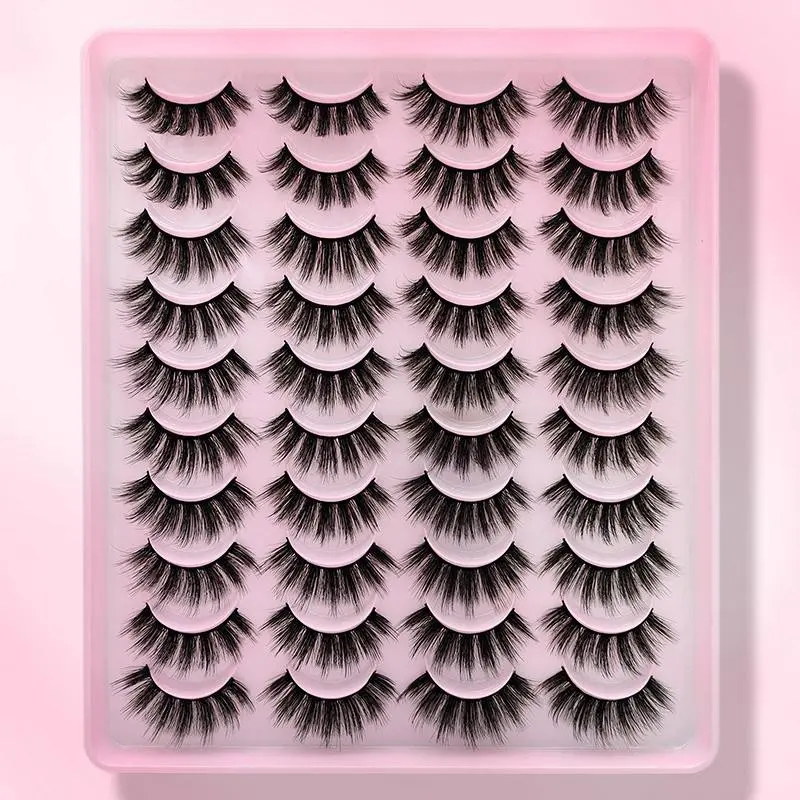 Long D Curl False Eyelashes, Wispy Faux Strip Lashes, Full Volume Eyelash for Lashes Extensions, Volumized Fake Eyelashes for Women and Girls, Synthetic Fiber Eyelashes, Lashes Clusters Kit