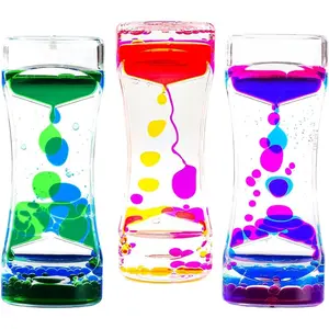 3 Pack Calming Liquid Motion Bubbler, Hourglass Type Sensory Toys for Children & Adults with Autism & Anxiety, Relax & Calm Down, School & Office Toysfidget toys
