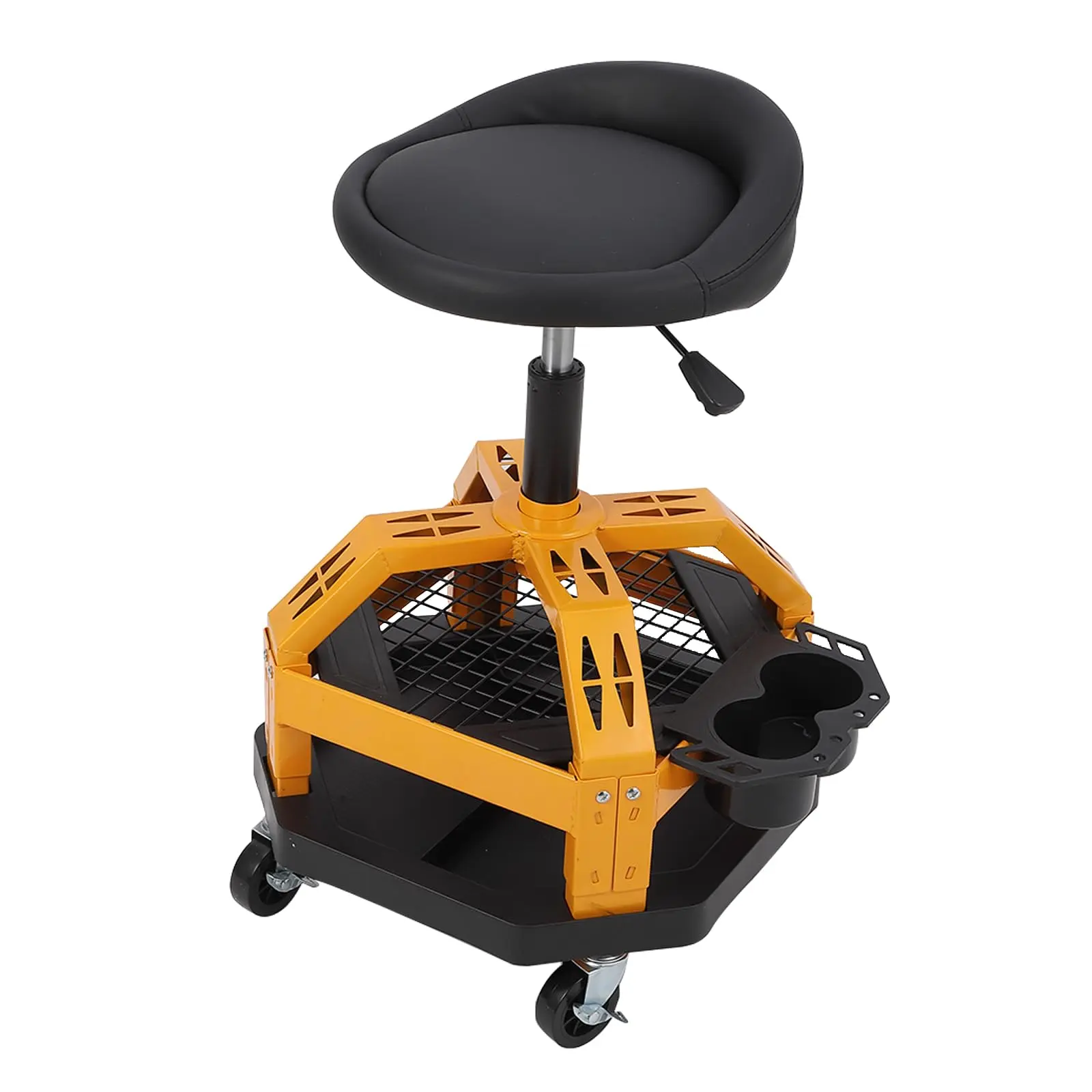 GARVEE330LBS Rolling Shop Stool for Garage - Heavy-Duty Mechanic Stool, Ease to Move with 360° Universal Casters, Engineering Design, High-Storage
