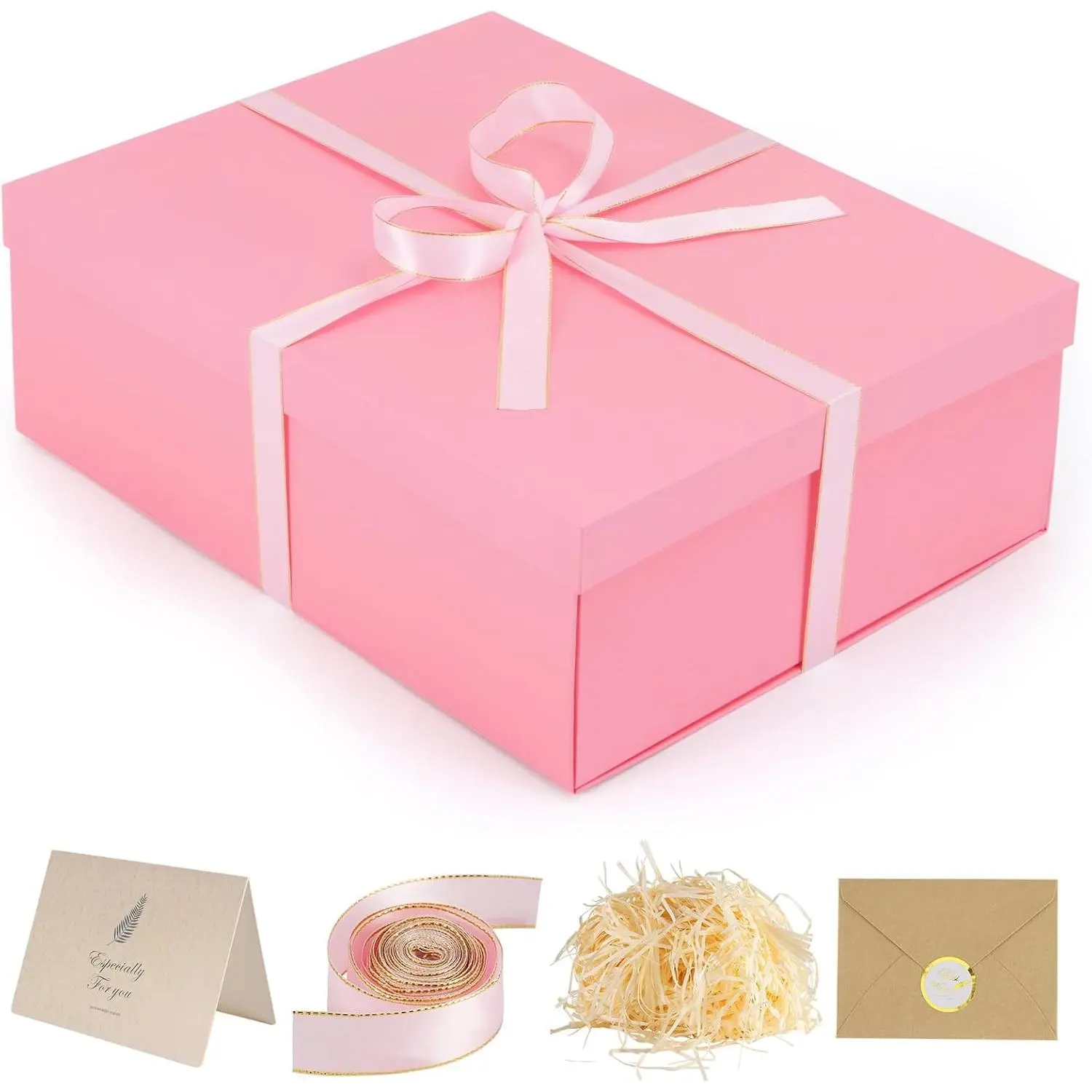 Box, 16.5x13x5.5 inches Large Black  Boxes with  for Presents