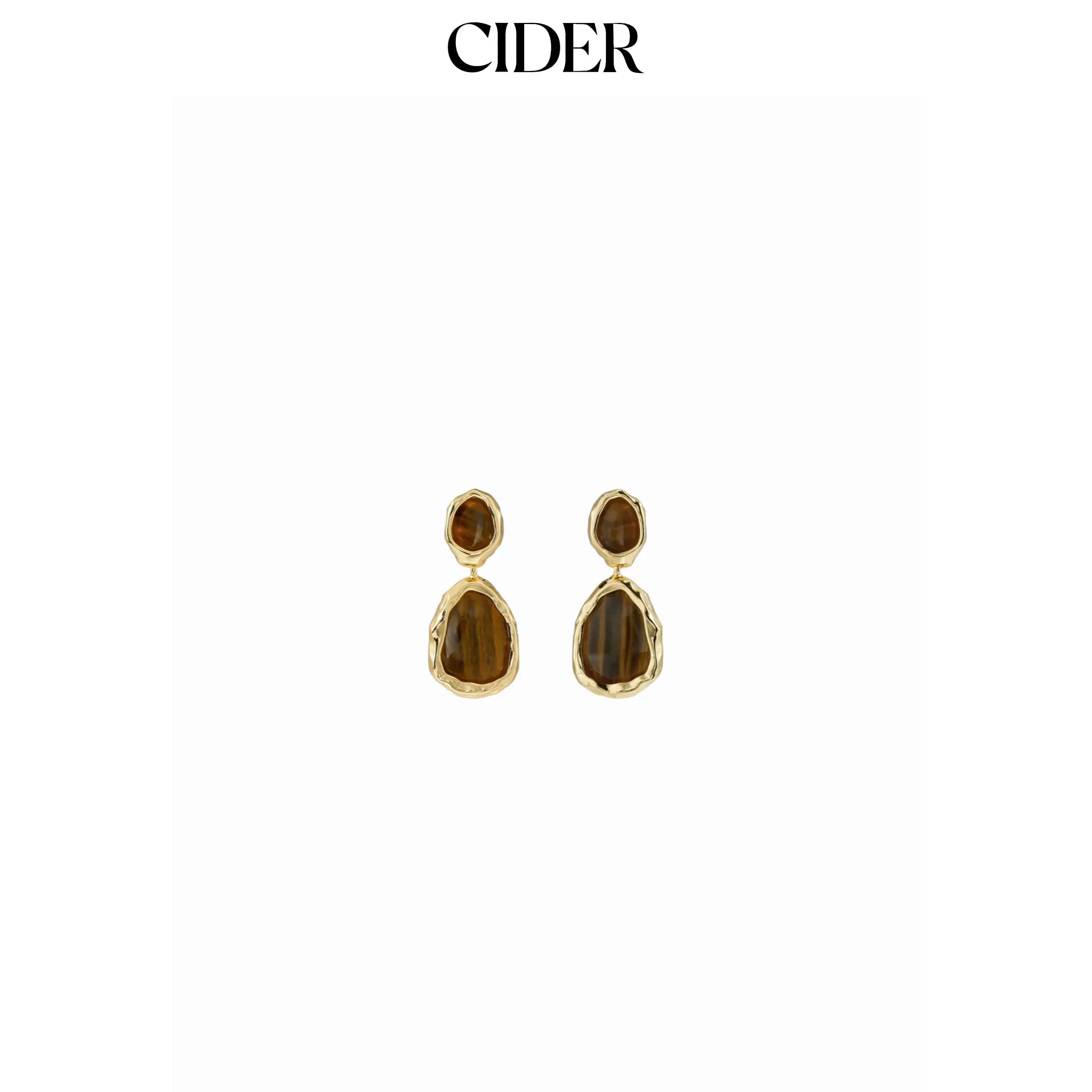 Cider 18K GOLD PLATED STAINLESS STEEL RESIN DROP EARRINGS