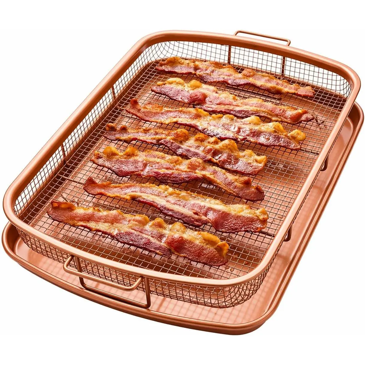 2-Pc Aluminium Kitchen Bakeware Set - 16.5”x12.5”, 3-Qt Capacity, Durable Baking Sheet, Air Fry Crisping Rack, Oven Tray, Cookie Pan, Easy Cleaning, Dishwasher Safe