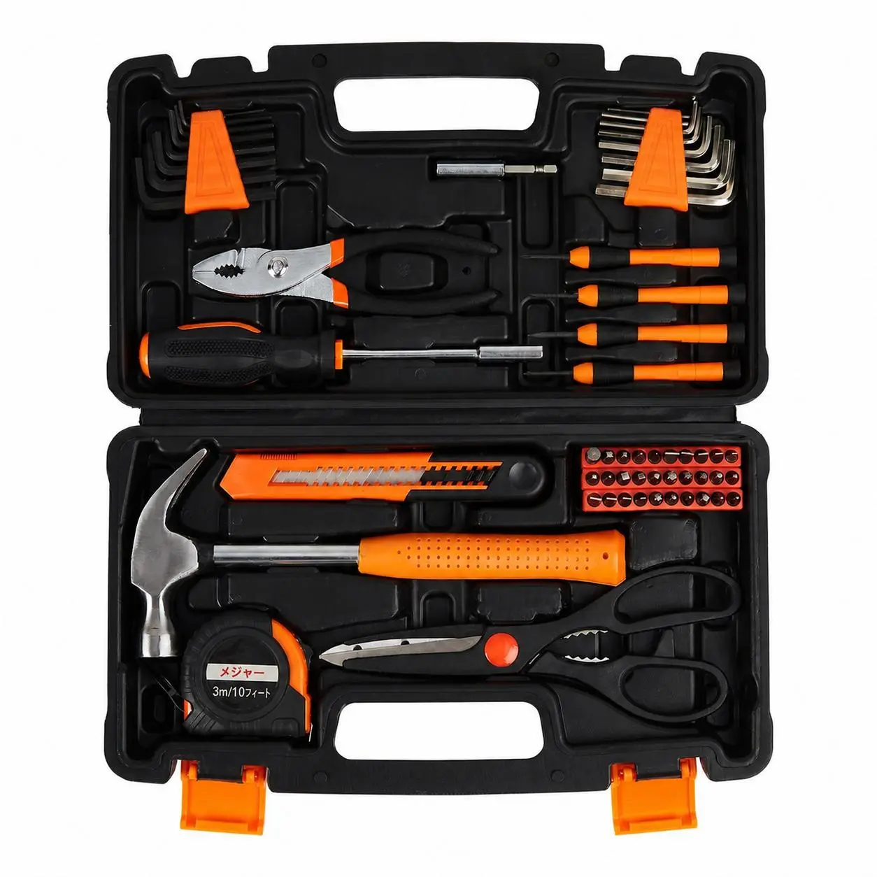 57‑Piece Professional Tool Set – All‑in‑One Hand Tool Kit with Screwdrivers, Hammer, Wrenches & Tape Measure – Ideal for Home, Auto, DIY & Workshop – Sturdy Plastic Storage Case