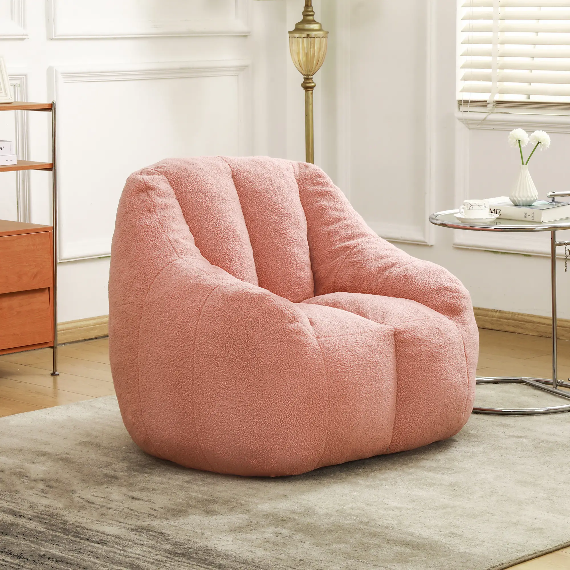 ARCH Bean Bag Chair with Filler, Tufted Soft Stuffed Fluffy Lazy Sofa, Comfy Cozy BeanBag Chair with Memory Foam for Dorm Apartment Living Room, Indoor Outdoor Use, Single Size, Living Room Furniture for Apartment, Lounge, Family Room