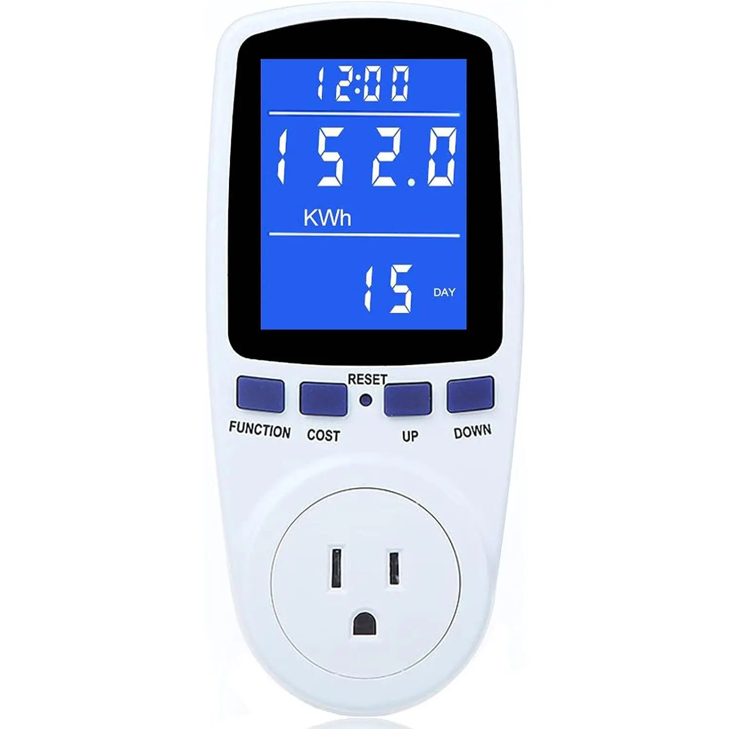 Upgraded Watt Power Meter Plug - Electrical Usage Consumption Tester with LCD Display, 7 Modes, Backlight, Overload Protection, Button Controls, Energy Tracking for Home Users (Inches Measurement Support)