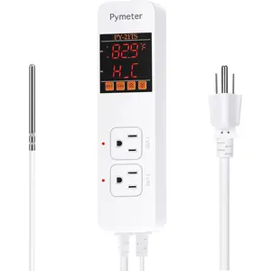 Attic Fan Thermostat Controller Temperature Switch Plug Outlet for Seedlings Germination, Rooting, Greenhouse Fermentation, Reptile Terrarium Heating Mats
