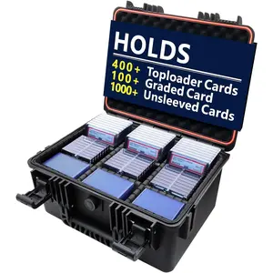 Graded Card Storage Box for Baseball - Trading Card Storage Box with Adjustable Dividers Fits PSA BGS SGC Slabs | Waterproof Hard Cases for Sports Cards, Top Loader, Magnetic | Toploader Storage Box