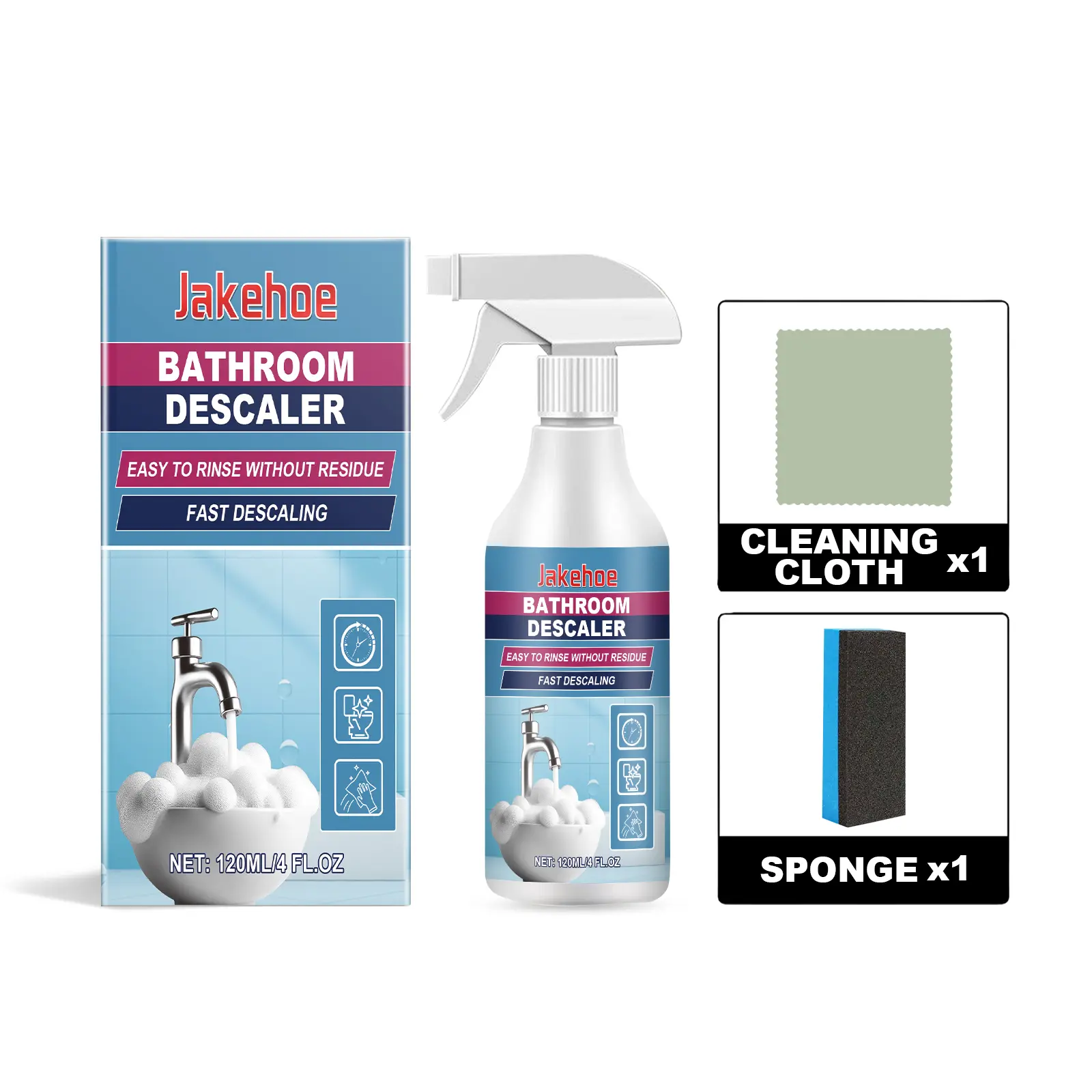 Jakehoe Bathroom Dirt Cleaner Bathroom Toilet Faucet Decontamination Decontamination Clean Multi-Functional Cleaning