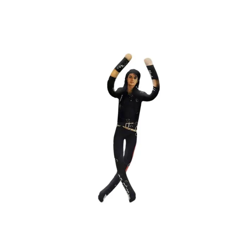 28cm Michael Jackson Bendable Plush Doll Built-In Metal Wire Posable Limbs Celebrity Figure Stuffed Toy Double-Sided Printed Fabric Doll Pop Music Star Decor Gift For Music Fans Birthday Christmas Party Favor Cross-Border Wholesale