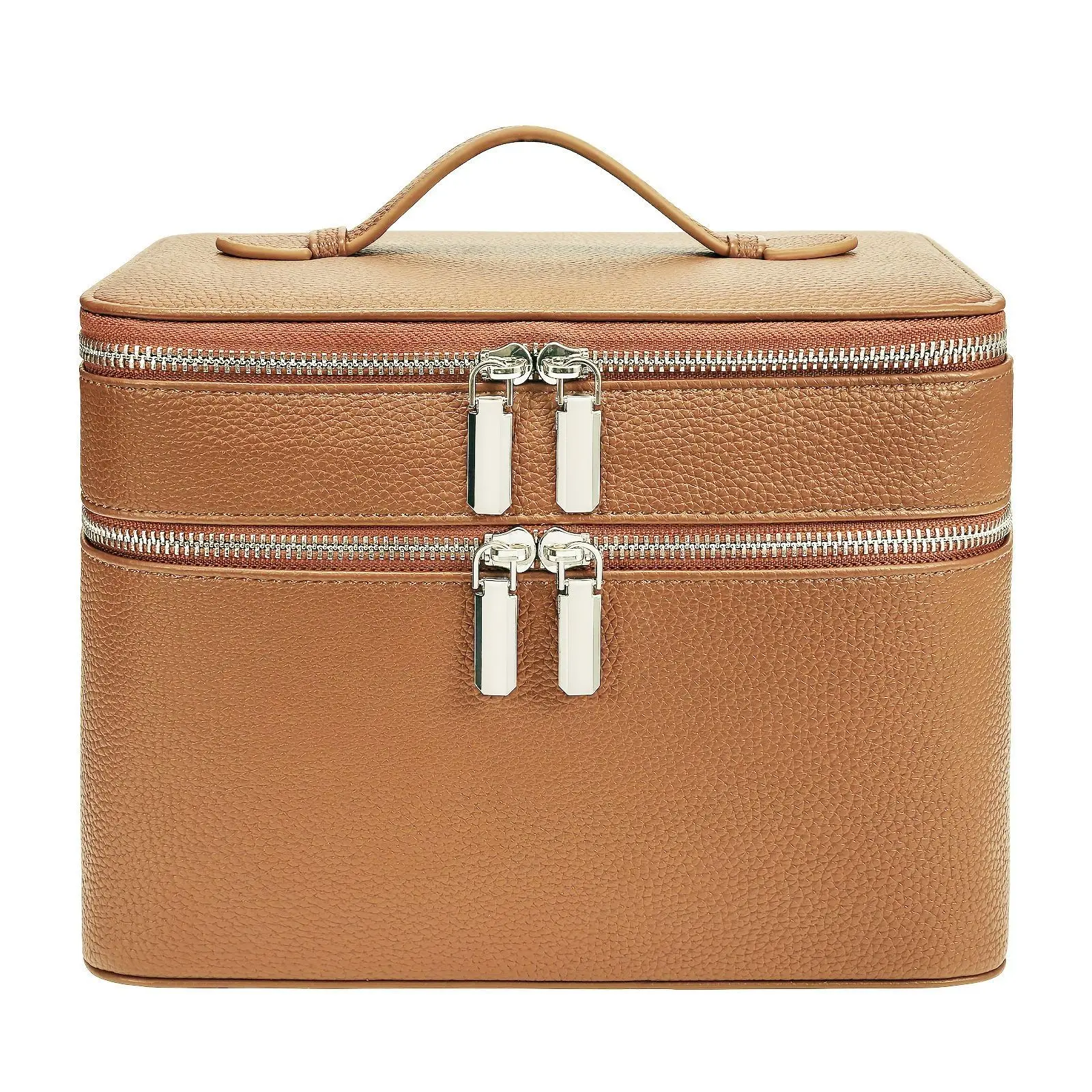 Double Layer Portable Professional Makeup Bag, Skincare Organizer, Eyelash Extension Dedicated PU Storage Box, Multi-Compartment Cosmetics Case
