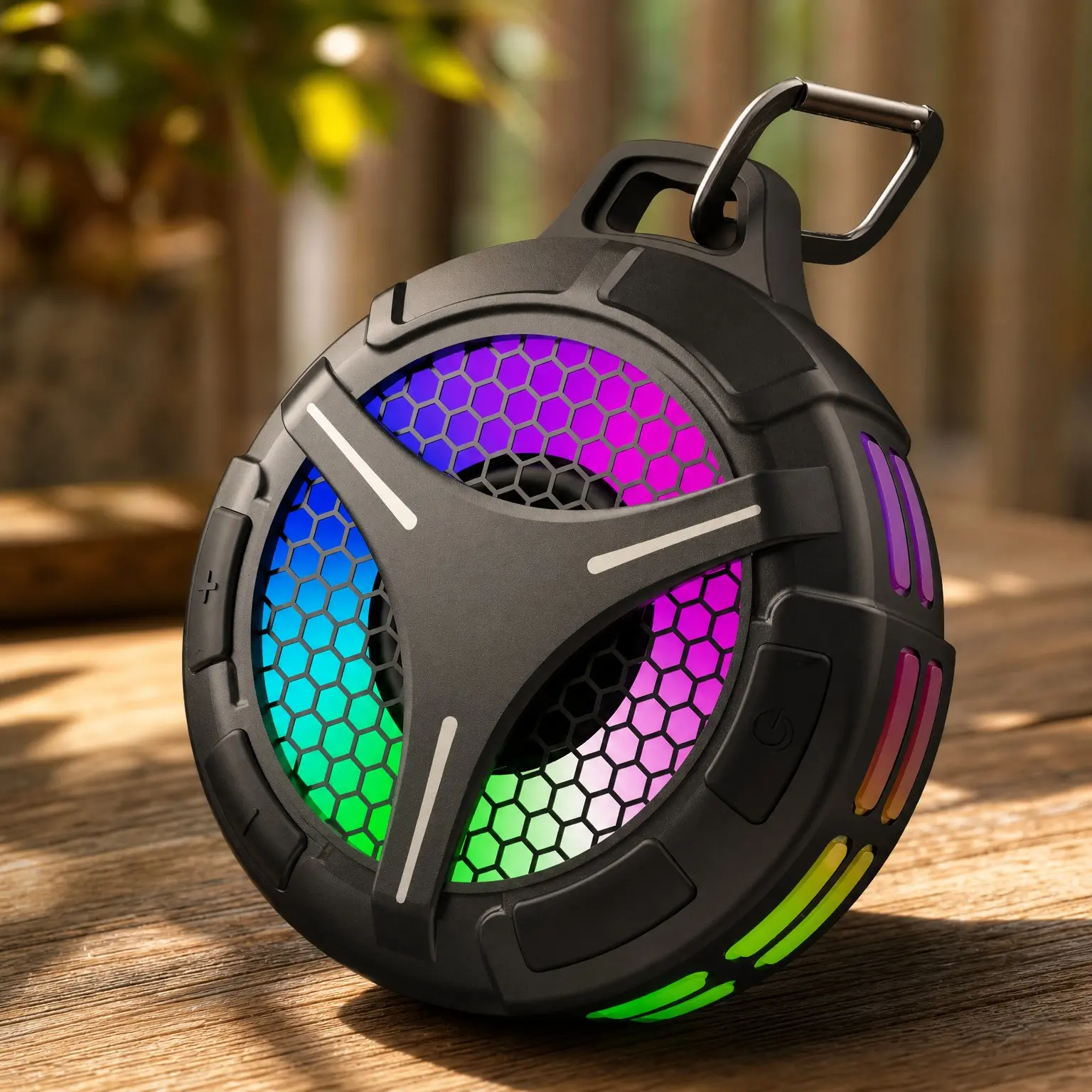 IPX7 Waterproof Bluetooth Shower Speaker with Suction Cup, 15W Stereo Sound, Deep Bass, TWS Pairing, RGB Lights, Portable Speaker Gift for Men & WomenGift