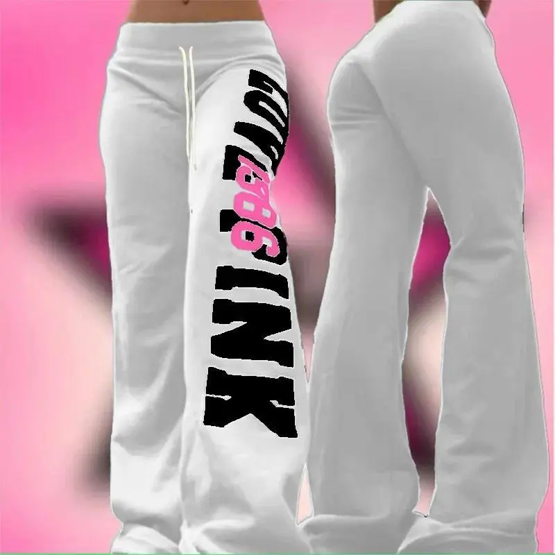 2026 American Retro Letter Print Casual Trousers Versatile Hot Style High Street Harajuku Style Casual Trousers for Men's Kids