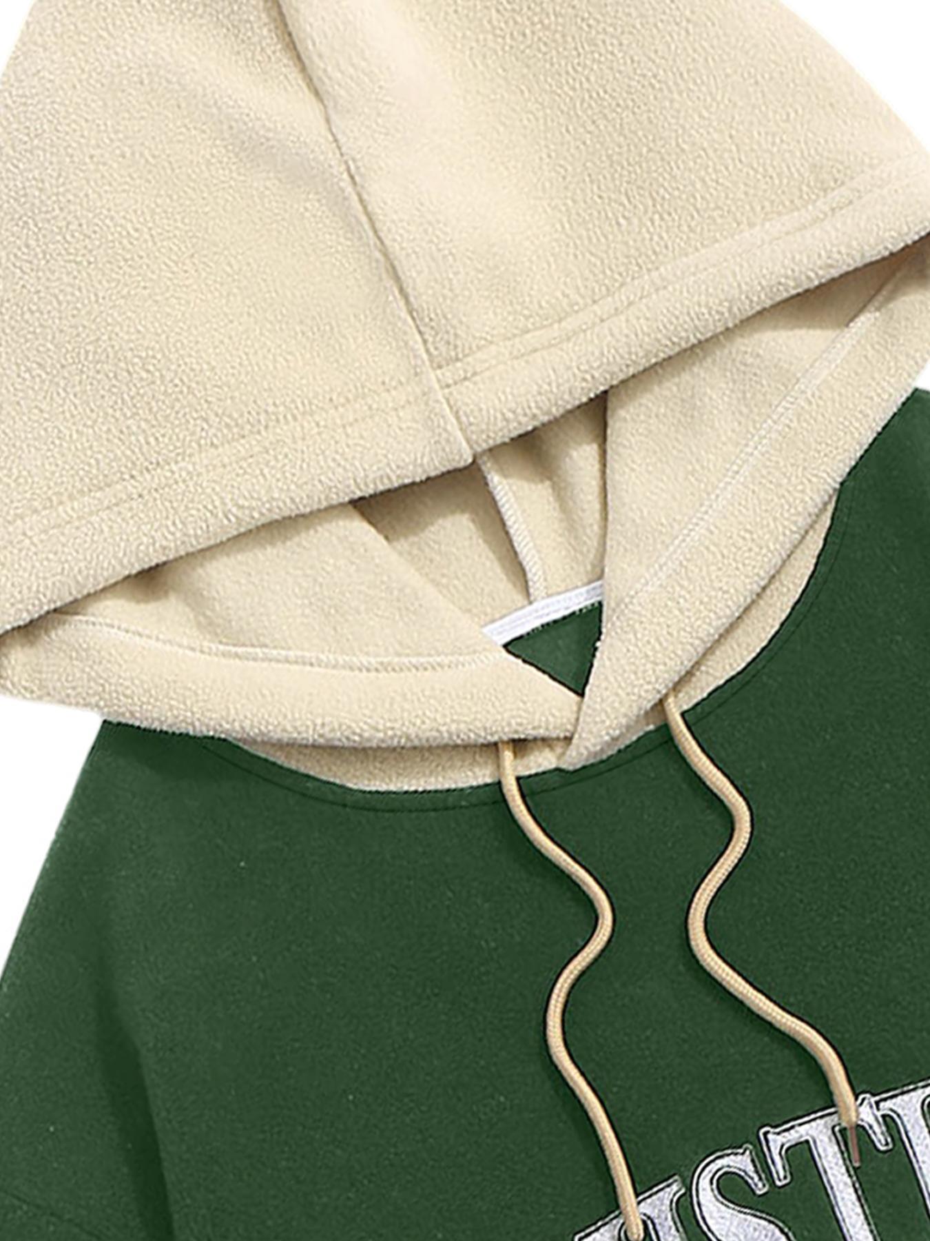 Men's Mountain & Letter Embroidery Drawstring Hoodie, Regular Fit Casual Long Sleeve Hooded Pullover for Fall & Winter, Men's Clothes for Daily Wear