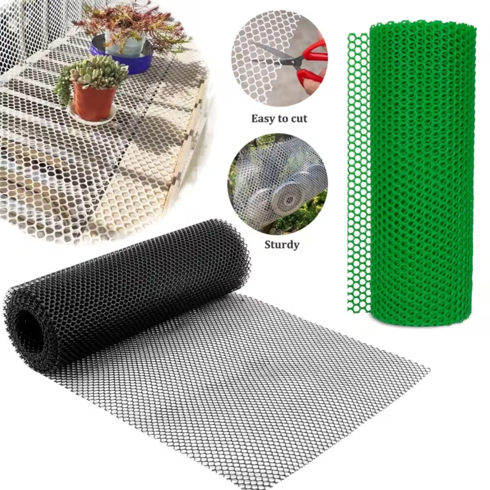 Flexible Plastic Wire Fence, Multi-Use Mesh Net for Chicken, Dog, Rabbit, Livestock, Plants, Balcony Safety & Garden Fencing, Heavy-Duty Flexible Netting