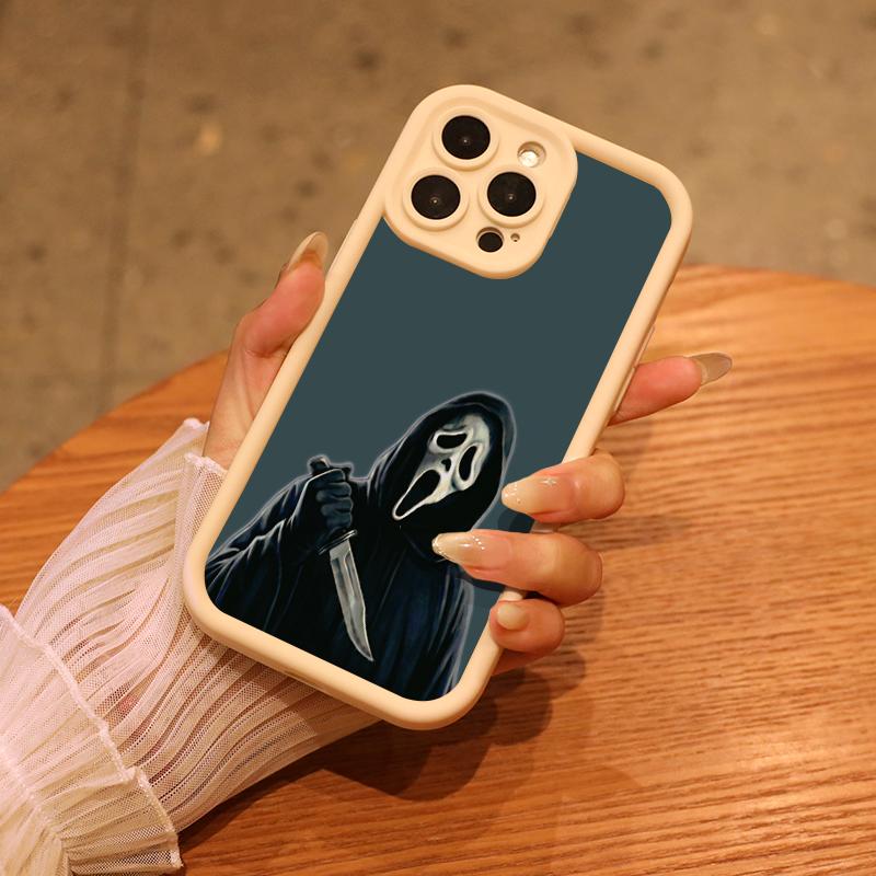 Scream Ghostface Knife -Teal/Charcoal blue color scheme for iPhone17/17PROMAX/17PRO/16/15/14/13/12/GALAXYS21/S22/S23/S24 Celestial Eye Layered Phone Case compatible with multiple models Cool trend BOBOJT558001