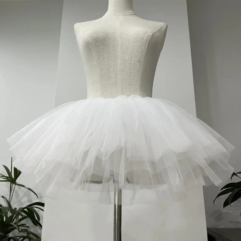 1pc White Puffy Tulle Lolita Underskirt Women Cosplay Ballgown Kids Bridal Boneless Petticoats Tutu Dress