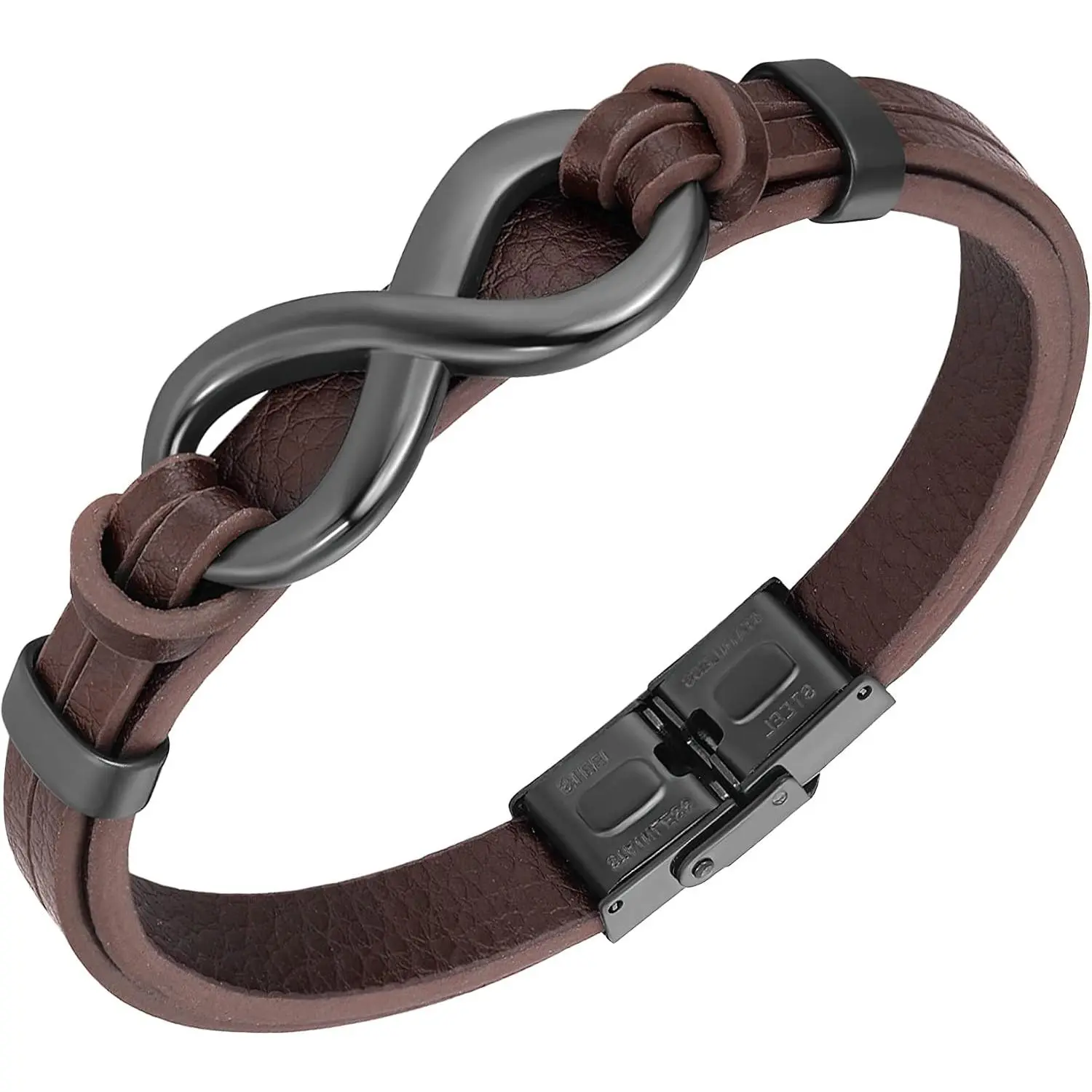 Unisex Leather Bracelet with Infinity Sign Braided Wristband Bangle | Fashion Friendship and Forever Love Bracelet for Men Women