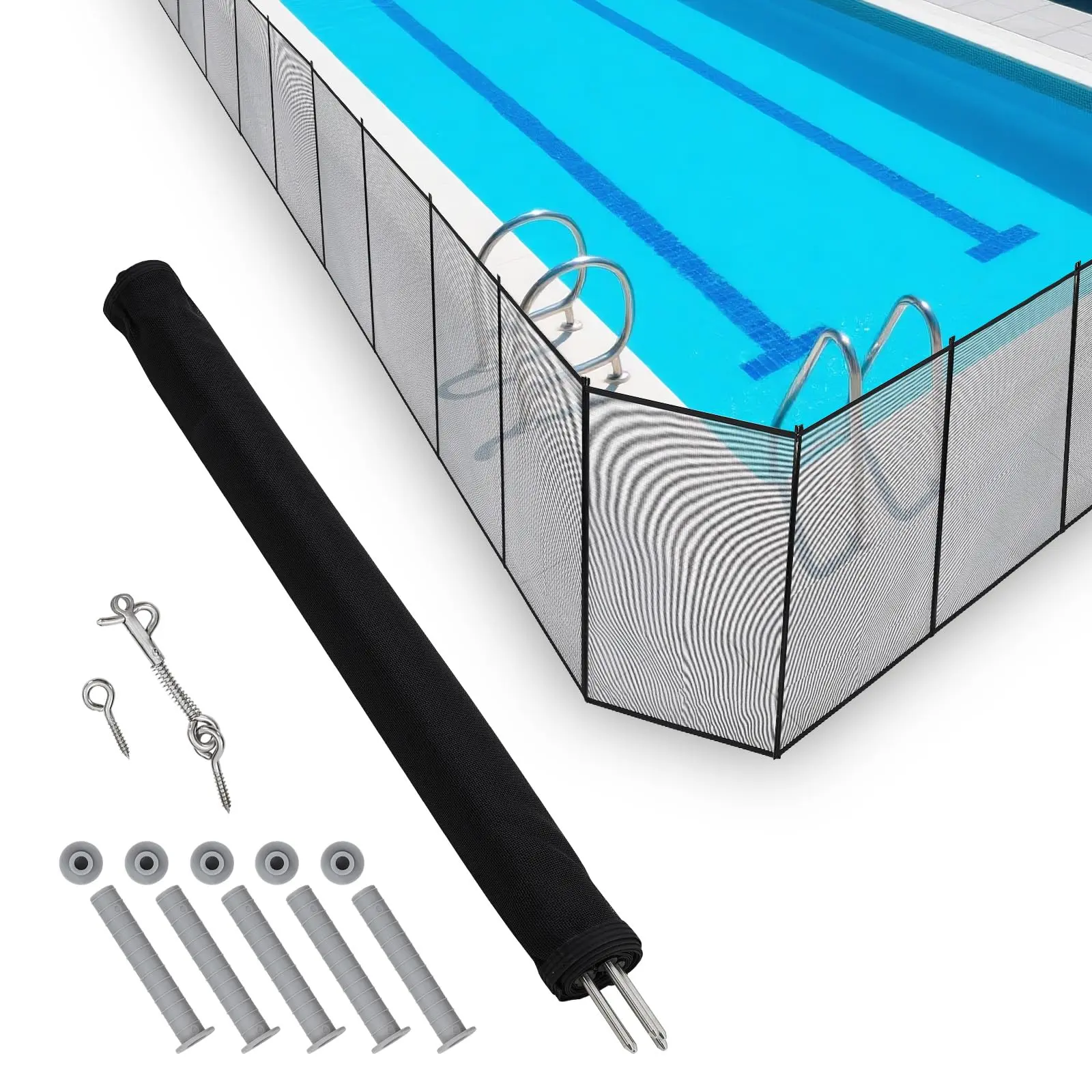 Removable Mesh Pool Safety Fence for Inground & Above Ground Pools – Steel & Aluminum Frame, Child & Pet Barrier, Weather Resistant, Easy DIY Install
