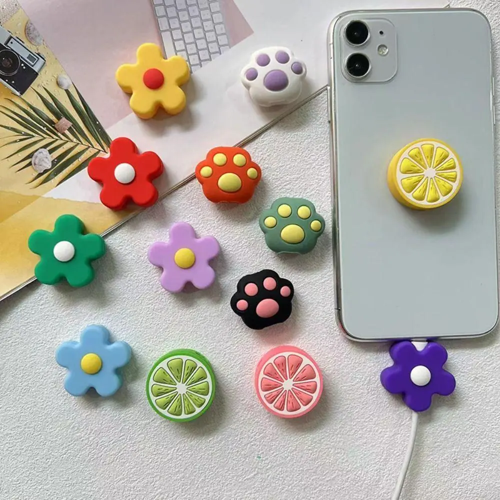 Cute Cartoon Cat Paw Cable Protector Wire Winder Data Line Cord For USB Charging Protective Cover Winder Organizer