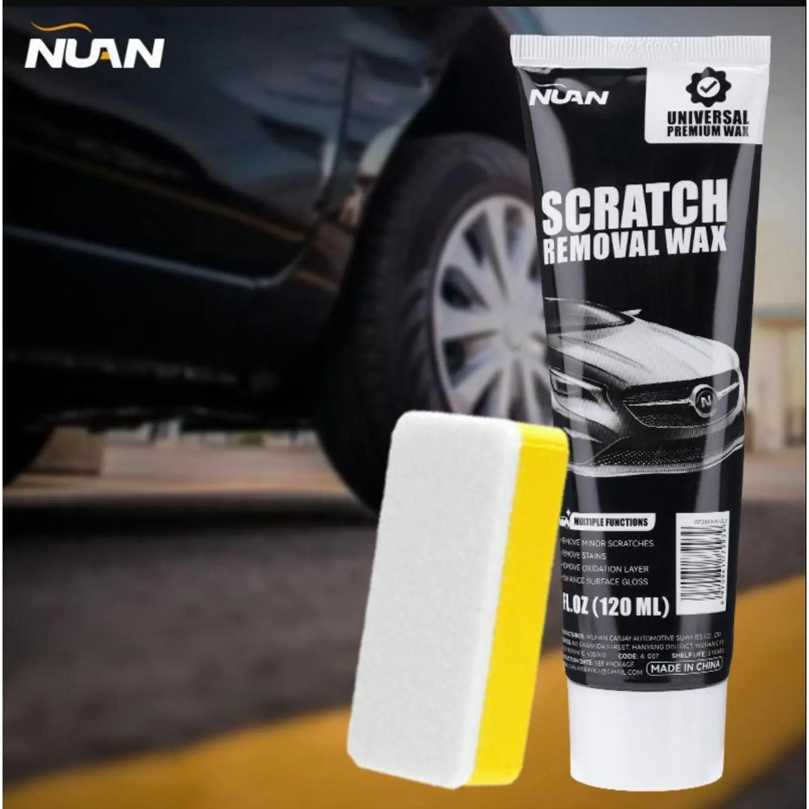 NUAN scratch removal wax NUAN 2026 Car Scratch Repair Kit, Premium Scratch Fix Wax, Includes Paste, Wipe & Sponge for Vehicles