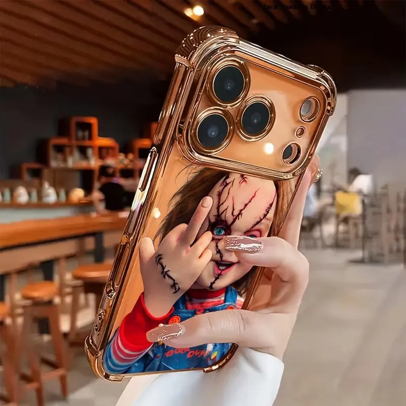 Creative Clown Pattern Electroplated TPU Shockproof Smartphone Cover - Anti-Drop Safety Airbag Protective Case for iPhone 18 Pro Max,17,16,15,14,13,12,11 - Versatile Mobile Phone Accessories,techvibes