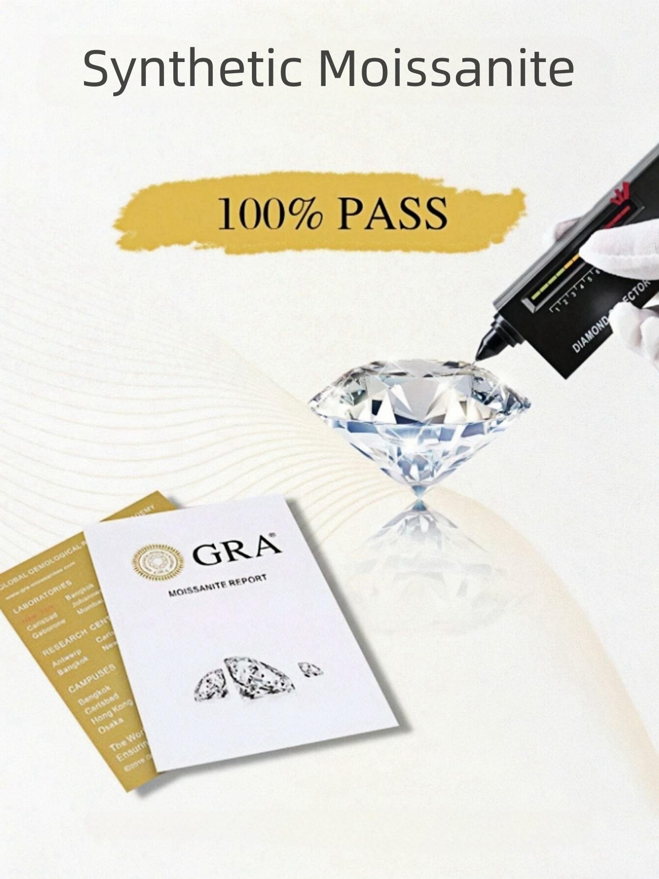 S925 Sterling Silver 1CT Moissanite Solitaire Ring, Elegant Jewelry for Women, Trendy All-match & Exquisite Jewelry for Birthday Gift with Box