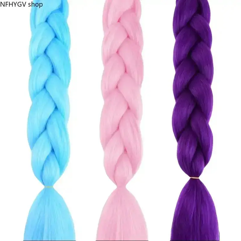24 Inch Synthetic Braided Wig, Heat Resistant Yaki Straight Puff Ponytail Hairpiece, Soft Natural Fashion Accessory For K-Pop Daily Wear Kids Role Play Party Dress Up & Themed Gatherings
