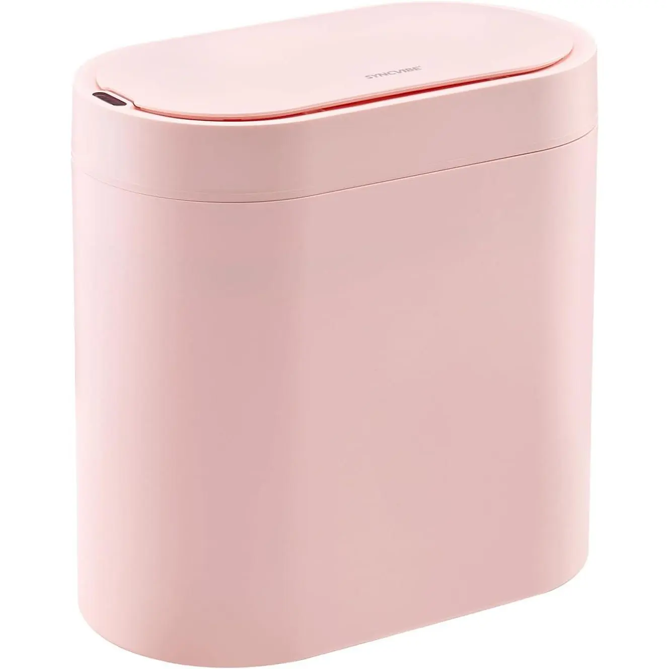Bathroom Trash Can with Lid 2 Gallon Slim Motion Sensor Garbage Can Narrow Automatic Plastic Trash Bin for Bedroom, Living Room, Toilet, Office (Pink)