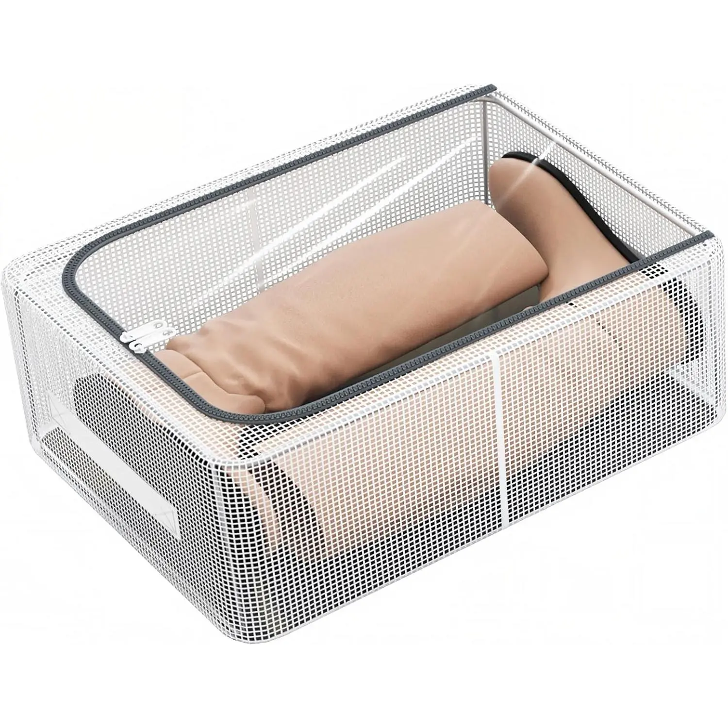 1 Pack Clear Shoe Storage Boxes for Boots Sneaker, 15.8" x 11.8" x 6" | Stackable Closet Organizer Bins, , Metal Frame,  PVC Cloth