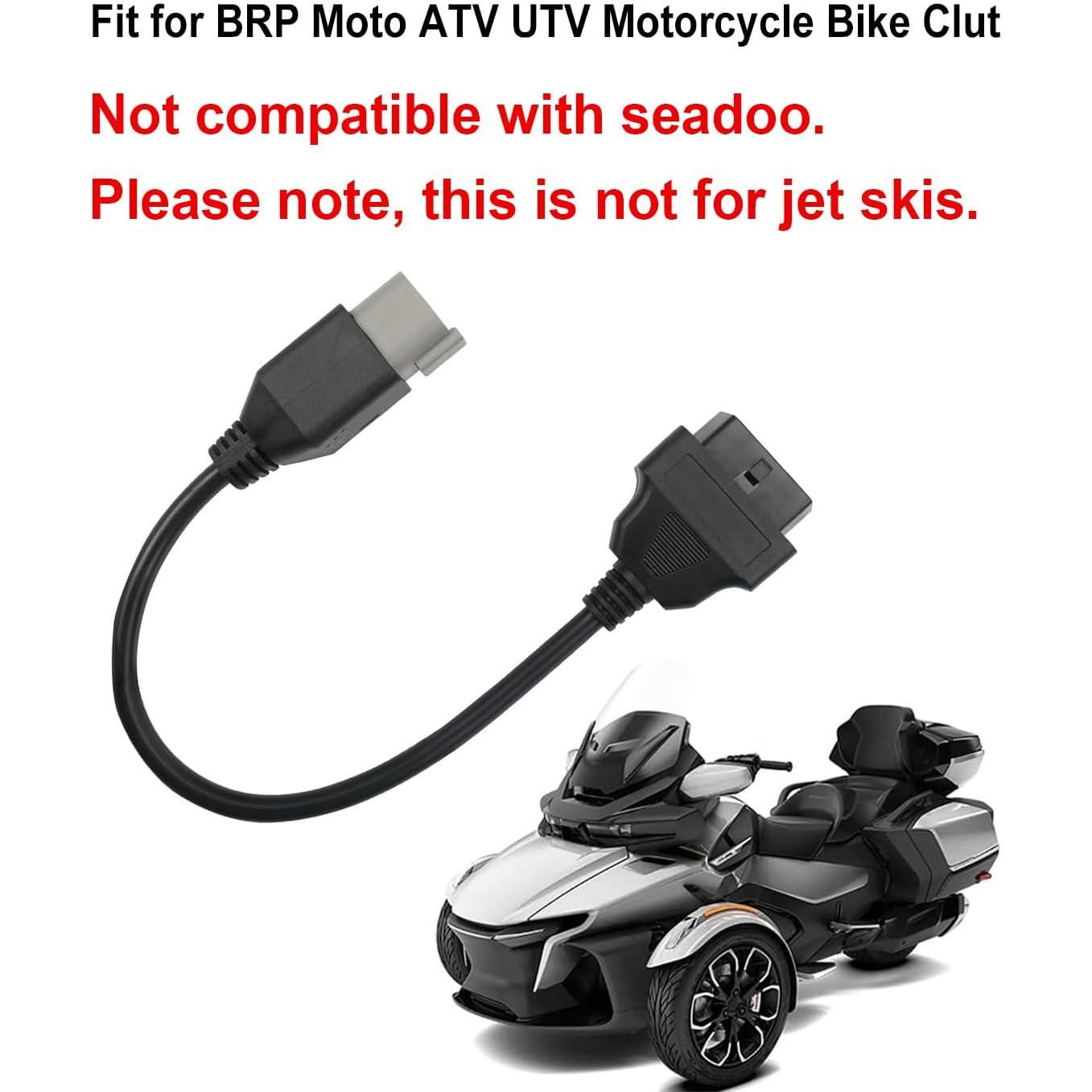 6Pin to 16Pin  6 Pin OBD Diagnostic  Adapter, CAN OBD2 OBDII Diagnostic Tool Fit for BRP  ATV UTV   Clut, Not fit for seadoo and Not for Jet Skis.