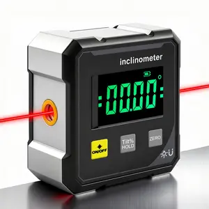 Digital Angle Finder with Laser - 4-Side Magneti Digital Angle Gauge, Level Measuring Tool Cube Inclinometer with Backlight for Woodworking Tablesaw