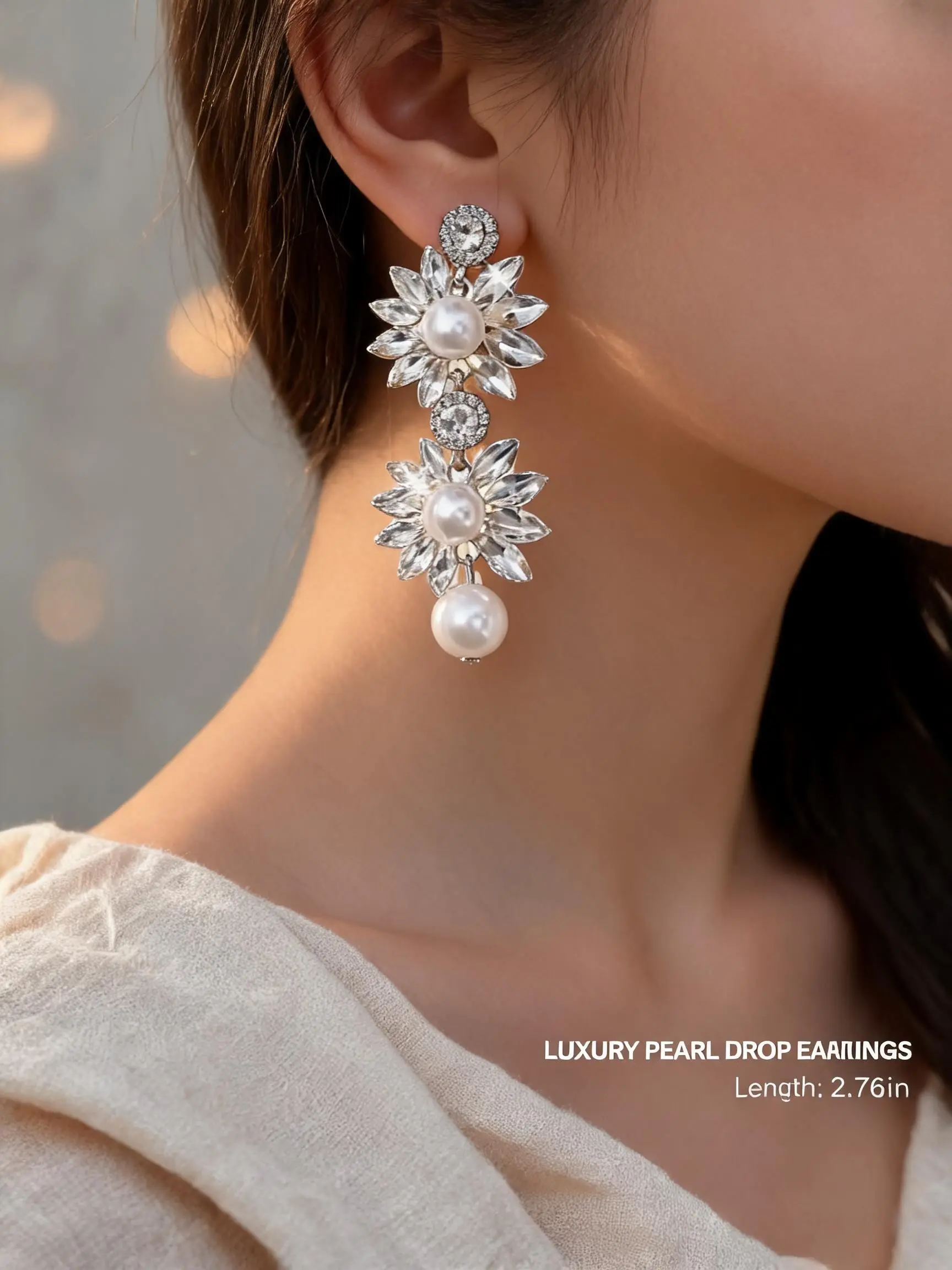 Long Tassel Rhinestone Dangle Earrings, Elegant Drop Crystal Earrings for Women, Sparkly Wedding Party Jewelry, Trendy Evening Accessories, Fashionable Earrings