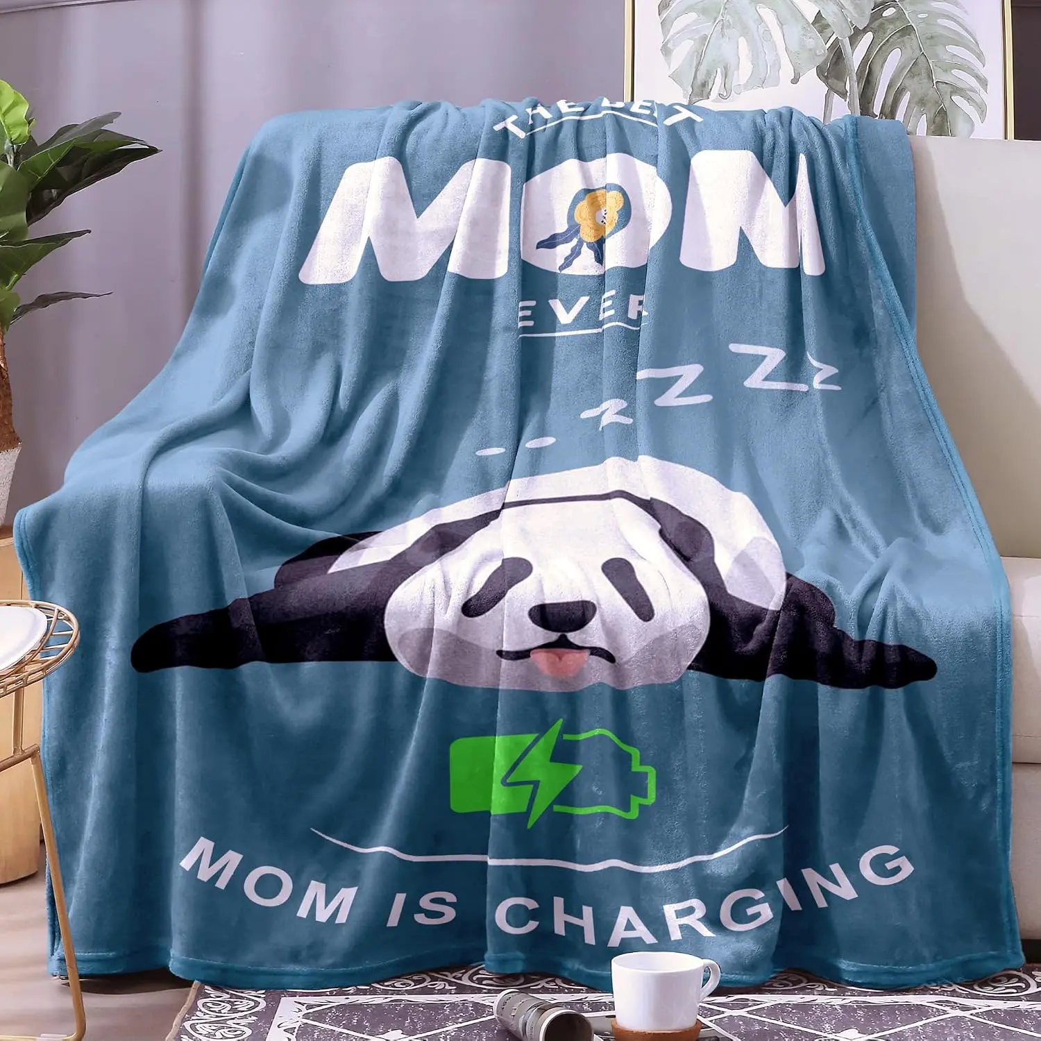 Panda Blanket Super Soft Cozy Blankets Pandas Stuff Pandabear Gifts for Mom Flannel Fleece Blanket Lightweight Cute Panda Accessories (Mom Panda, 50"x60")