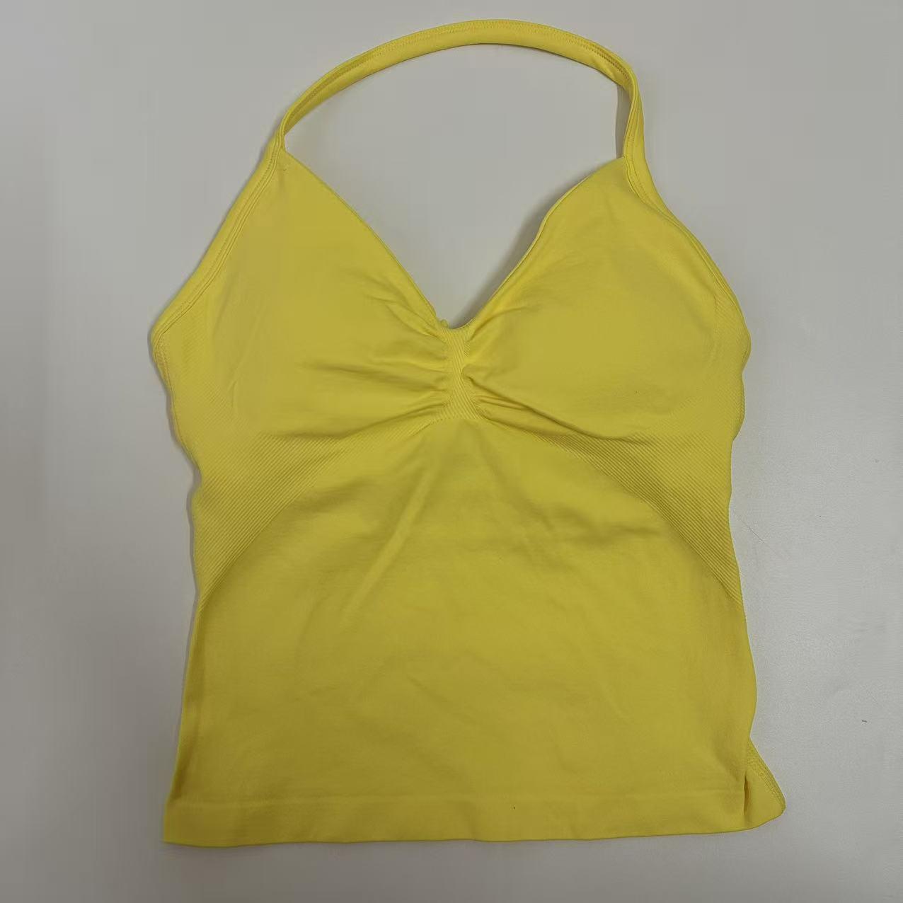 DFYNE Backless Fitness Tank Top with Built-in Bra Pads, Long Straps, and Elongated Cuffs for a Slimming Look, Ideal for Yoga Training.