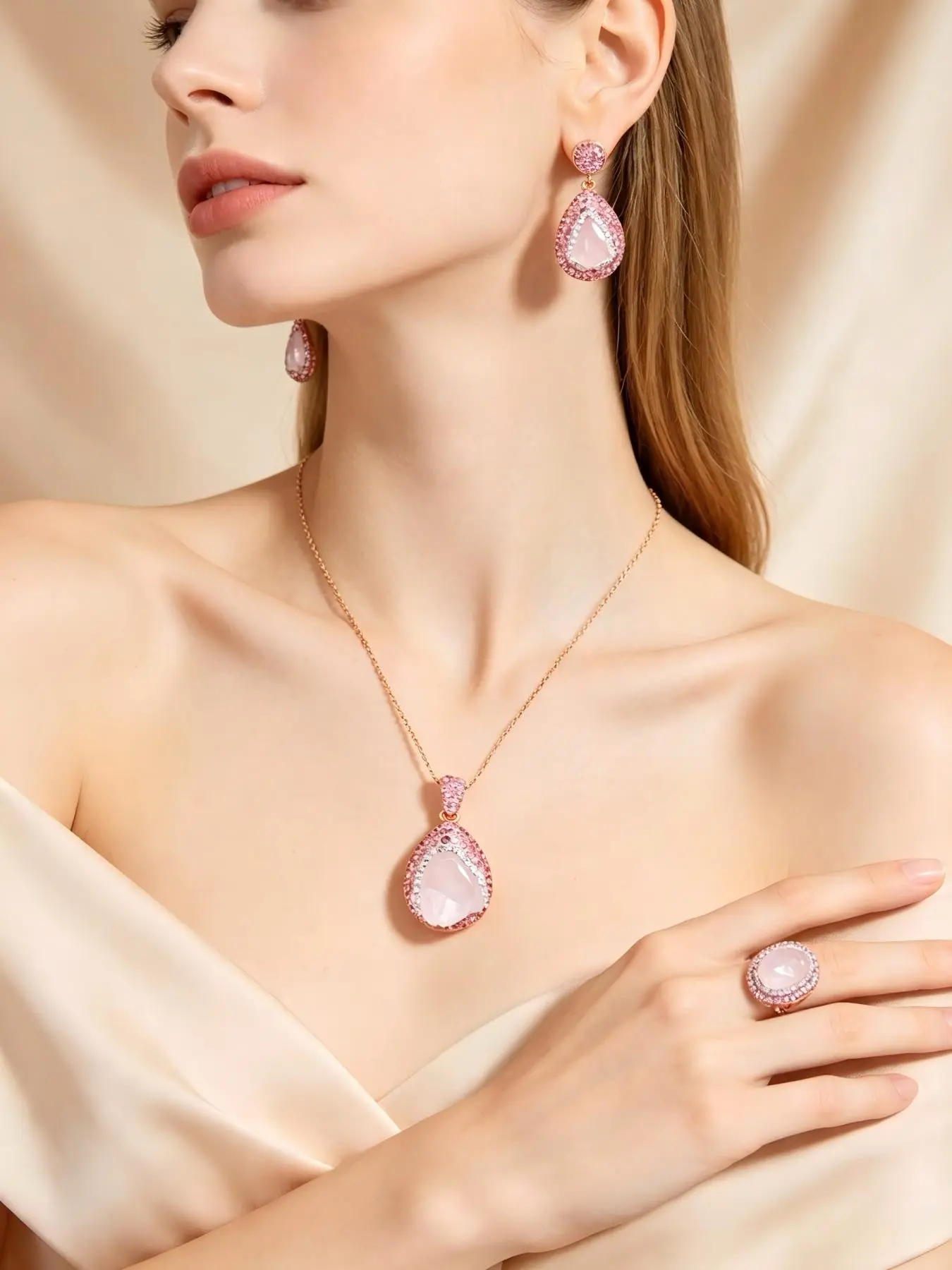 3-Piece Diamond Crystal Jewelry Set for Women, Elegant Accessories, Perfect Gift, High-Quality Design, Stylish and Durable