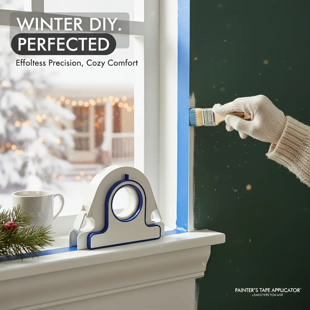 1 Pcs masking tape cutter, easy to stick with one hand, precise masking tape tool, your winter home painting project helper, painter tape applicator, used to quickly obtain straight masking lines