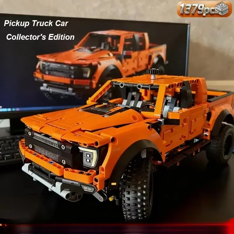 2026 NEW 1379PCS Tech Raptors F150 Truck Race Car Building Kit Compatible MOC Creative DIY Vehicle Bricks Toys Gifts Kids Adults