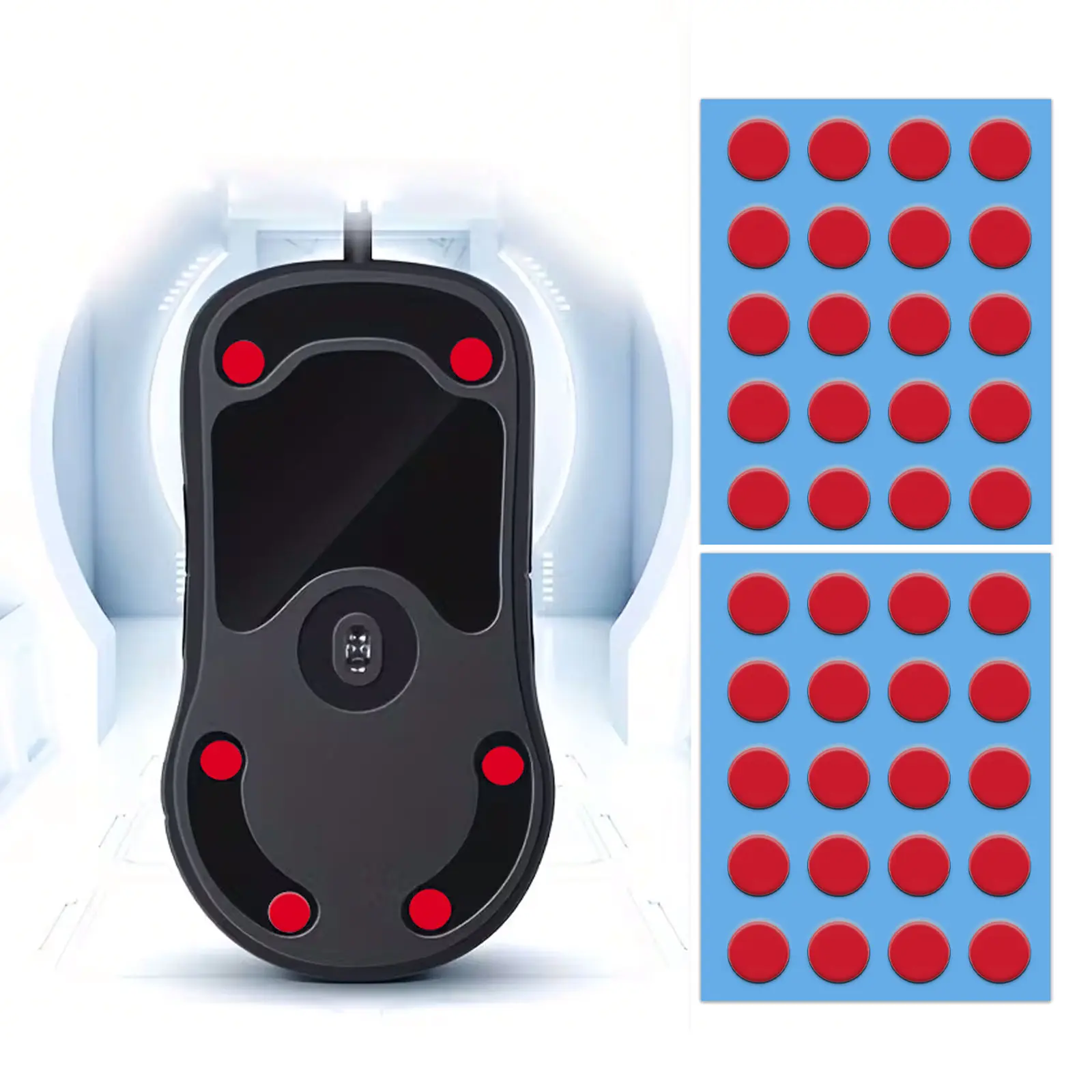 Universal Dot Speed Mouse Skates High-Density PTFE Offers Excellent Wear Resistance Speed & Control Abrasion Resistance Less Noise Curved Edge Move More smoothly Suitable for Cloth Mouse Pads & Glass Mouse Pads/ 40 Dot
