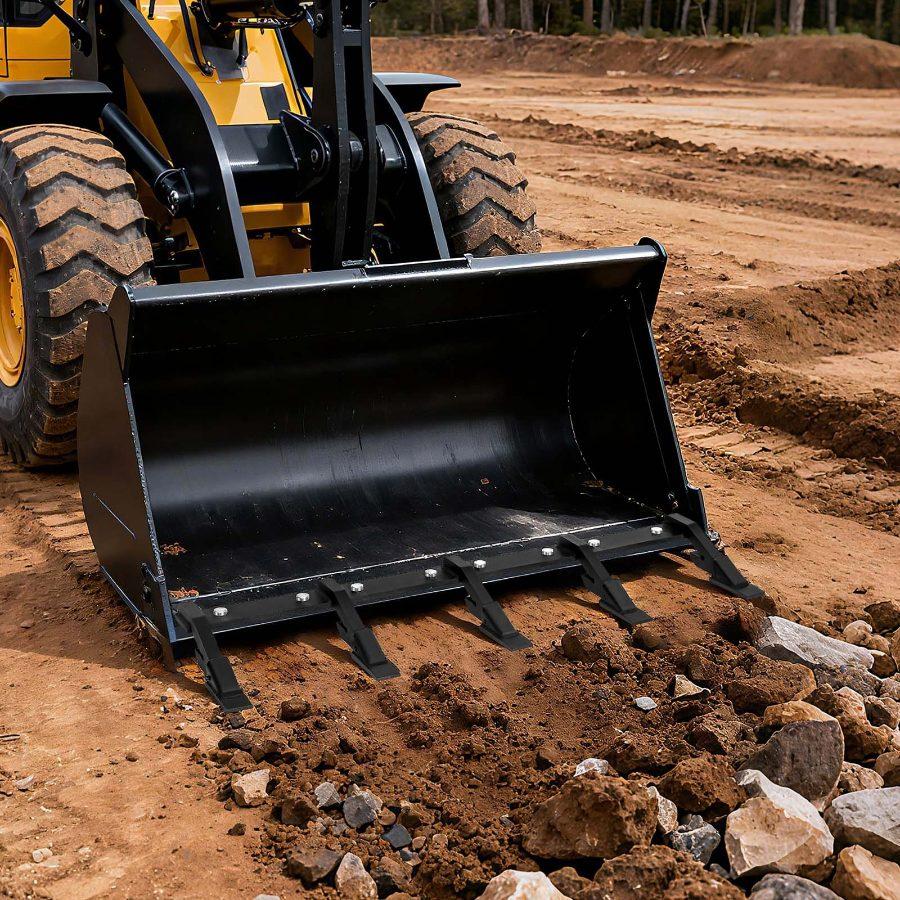 VEVOR Bucket Tooth Bar, 46 in Heavy Duty 5 Teeth Tractor Bucket Bar for Loader Tractor Loader Skidsteer, 4560 lbs Load Capacity, Bolt On Teeth Bars for Buckets Protection Efficient Soil Excavation