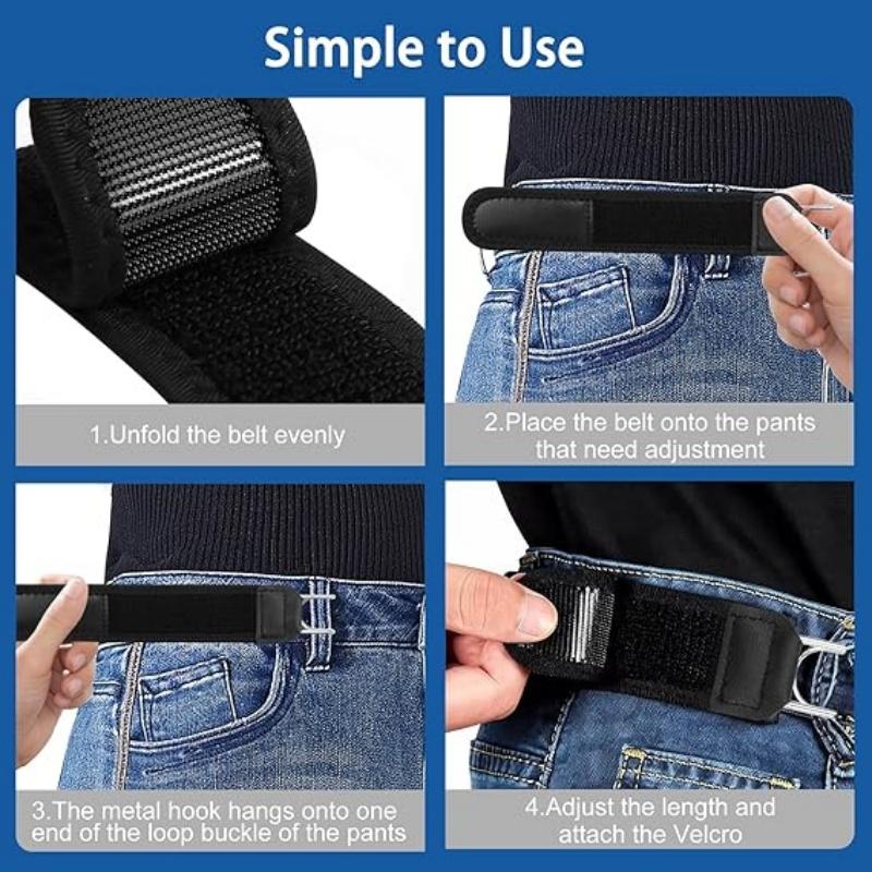 No Buckle Elastic Stretch Belt for Men & Women, Adjustable Buckleless Belt Hook, Invisible Soft Adjustable Side  belt Belt for Jeans, Pants(Unisex)