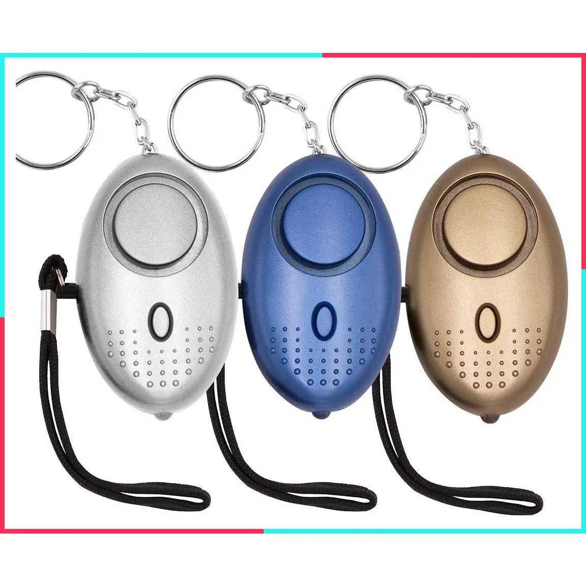 3 Pack 145dB Personal Security Alarm Keychain with LED Lights, Emergency Safety Alarm for Women, Men, Children, Elderly