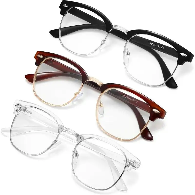 Unisex Semi‑Rimless Blue Light Filter Sports Eyewear, Lightweight Blue Light Blocking Glasses for Computer & Gaming Use