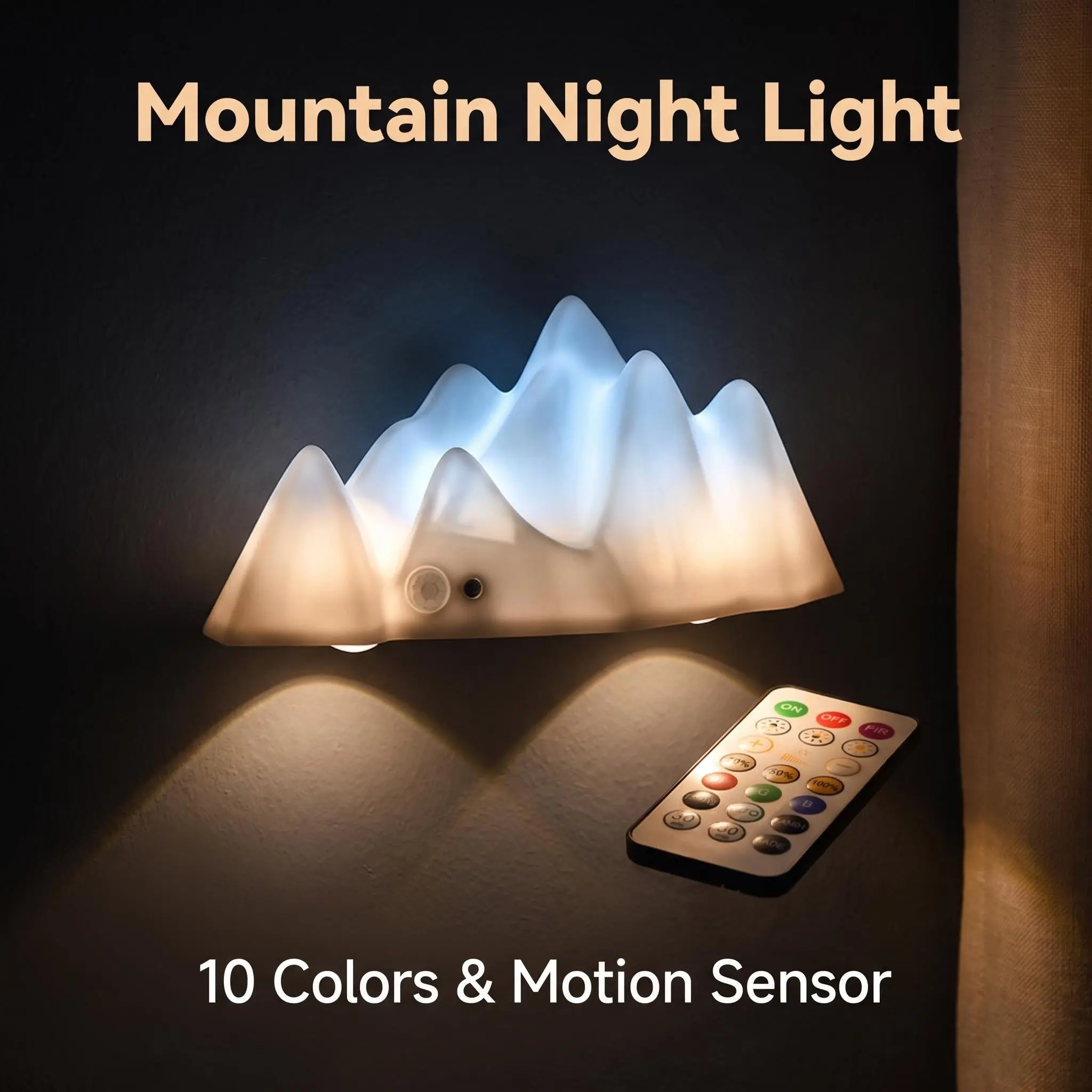 Rechargeable RGB Human Motion Sensor Night Light, Remote Control Magnetic Wireless LED Spotlight, Wireless Wall Lamp for Hallway Bedroom Living Room